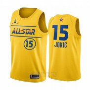 Camiseta All Star 2021 Denver Nuggets Nikola Jokic #15 Oro