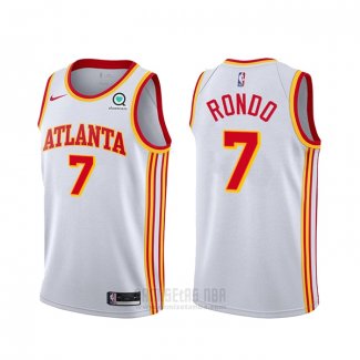 Camiseta Atlanta Hawks Rajon Rondo #7 Association 2020-21 Blanco