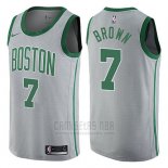Camiseta Boston Celtics Jaylen Brown #7 Ciudad Gris