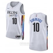 Camiseta Brooklyn Nets Ben Simmons #10 Ciudad 2022-23 Blanco