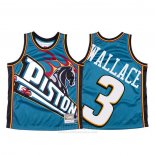 Camiseta Detroit Pistons Ben Wallace #3 Mitchell & Ness Big Face Azul