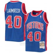 Camiseta Detroit Pistons Bill Laimbeer #40 Mitchell & Ness 1988-89 Azul