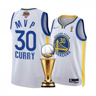 Camiseta Golden State Warriors Stephen Curry #30 MVP 2022 NBA Finals Blanco