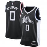 Camiseta Los Angeles Clippers Russell Westbrook #0 Ciudad Negro