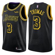 Camiseta Los Angeles Lakers Isaiah Thomas #3 Ciudad 2018 Negro