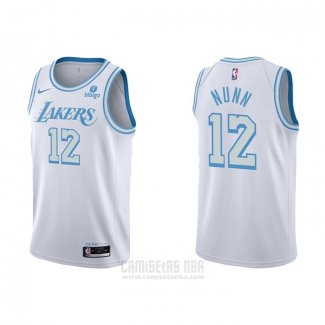 Camiseta Los Angeles Lakers Kendrick Nunn #12 Ciudad 2021-22 Blanco