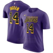Camiseta Manga Corta Brandon Ingram Los Angeles Lakers Violeta Ciudad
