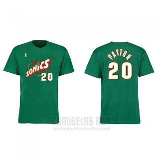 Camiseta Manga Corta Gary Payton Seattle SuperSonics Verde Retro