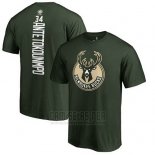 Camiseta Manga Corta Giannis Antetokounmpo Milwaukee Bucks Verde3