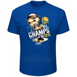 Camiseta Manga Corta Golden State Warriors Azul 2018 NBA Finals Champions Moment of Greatness