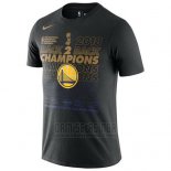 Camiseta Manga Corta Golden State Warriors Negro 2018 NBA Finals Champions Locker Room