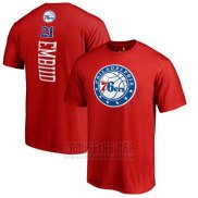 Camiseta Manga Corta Joel Embiid Philadelphia 76ers Rojo6