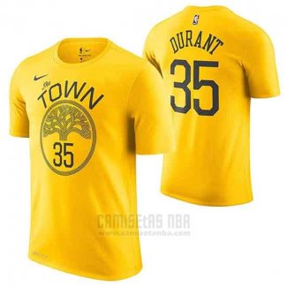 Camiseta Manga Corta Kevin Durant Golden State Warriors 2019 Amarillo