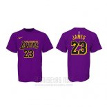 Camiseta Manga Corta Lebron James Los Angeles Lakers Violeta Ciudad
