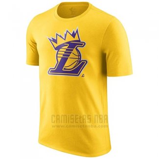 Camiseta Manga Corta Los Angeles Lakers Amarillo2