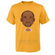 Camiseta Manga Corta Los Angeles Lakers Amarillo Kobe Bayant Emoji