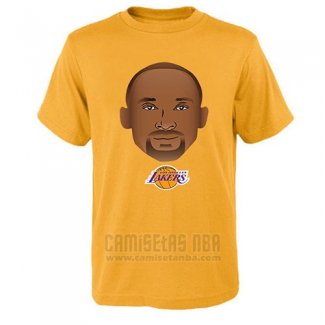 Camiseta Manga Corta Los Angeles Lakers Amarillo Kobe Bayant Emoji