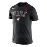 Camiseta Manga Corta Miami Heat Dwyane Wade Negro Player Performance