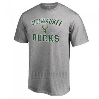 Camiseta Manga Corta Milwaukee Bucks Gris2