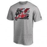 Camiseta Manga Corta Portland Trail Blazers Gris Northwest Division Champions Locker Room