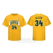 Camiseta Manga Corta Ray Allen Seattle SuperSonics Amarillo Retro