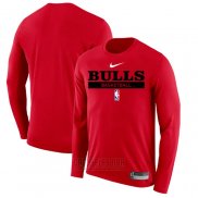 Camiseta Manga Larga Chicago Bulls Practice Performance 2022-23 Rojo