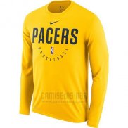 Camiseta Manga Larga Indiana Pacers Amarillo Practice Legend Performance