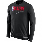 Camiseta Manga Larga Portland Trail Blazers Negro