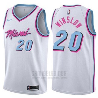 Camiseta Miami Heat Justise Winslow #20 Ciudad 2017-18 Blanco