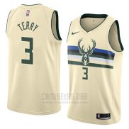 Camiseta Milwaukee Bucks Jason Terry #3 Ciudad 2018 Crema