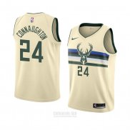 Camiseta Milwaukee Bucks Pat Connaughton #24 Ciudad 2018 Crema