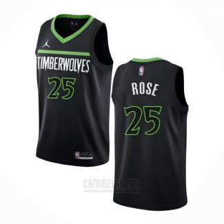 Camiseta Minnesota Timberwolves Derrick Rose #25 Statement 2022-23 Negro