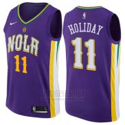 Camiseta New Orleans Pelicans Holiday #11 Ciudad 2017-18 Violeta