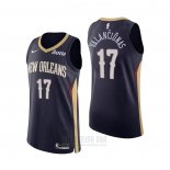 Camiseta New Orleans Pelicans Jonas Valanciunas #17 Icon Autentico Azul