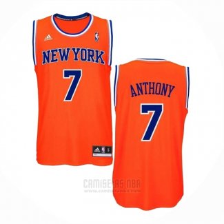 Camiseta New York Knicks Carmelo Anthony #7 Naranja