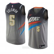 Camiseta Oklahoma City Thunder Richard Solomon #5 Ciudad 2018 Gris