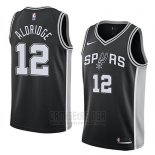 Camiseta San Antonio Spurs Lamarcus Aldridge #12 Icon 2017-18 Negro