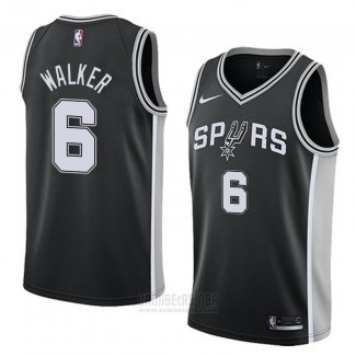 Camiseta San Antonio Spurs Lonnie Walker #6 Icon 2018 Negro