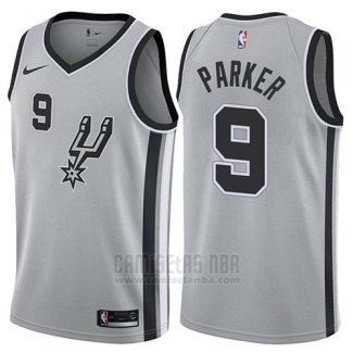 Camiseta San Antonio Spurs Tony Parker #9 2017-18 Gris