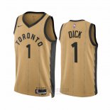 Camiseta Toronto Raptors Gradey Dick #1 Ciudad 2023-24 Oro