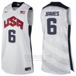 Camiseta USA 2012 Lebron James #6 Blanco