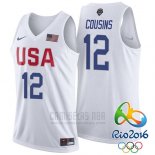 Camiseta USA 2016 DeMarcus Cousins #12 Blanco