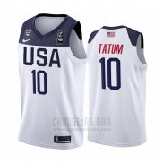 Camiseta USA Jayson Tatum #10 2019 FIBA Basketball USA Cup Blanco