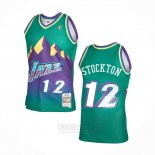 Camiseta Utah Jazz John Stockton #12 Mitchell & Ness 1996-97 Verde