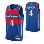 Camiseta Washington Wizards Aaron Holiday #4 Ciudad 2021-22 Azul