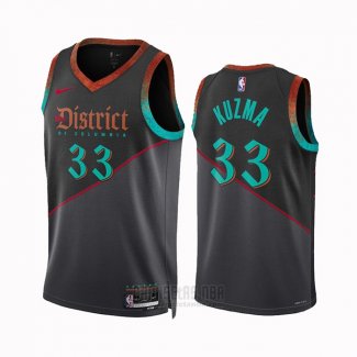 Camiseta Washington Wizards Kyle Kuzma #33 Ciudad 2023-24 Negro