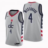 Camiseta Washington Wizards Russell Westbrook #4 Ciudad 2020-21 Gris