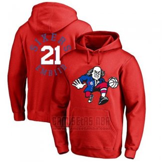 Sudaderas con Capucha Joel Embiid Philadelphia 76ers Rojo3