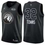 Camiseta All Star 2018 Minnesota Timberwolves Karl-anthony Towns #32 Negro