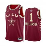 Camiseta All Star 2024 New Orleans Pelicans Zion Williamson #1 Rojo